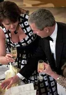 bush Looking At Cleavage - after all it's is in his face